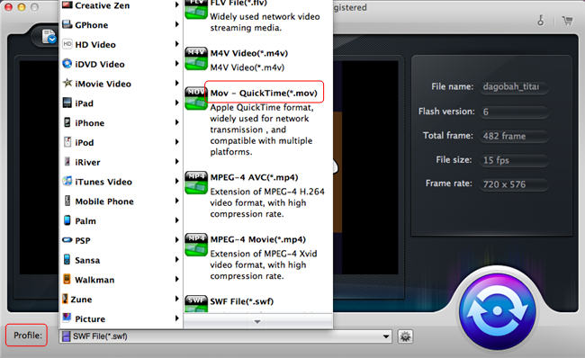 Convert SWF to MOV on Mountain Lion